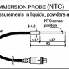 TP207 - Vloeistof temperatuur probe, 1,5 mt. kabel, - 40°C tot ÂÂ?+105°C.